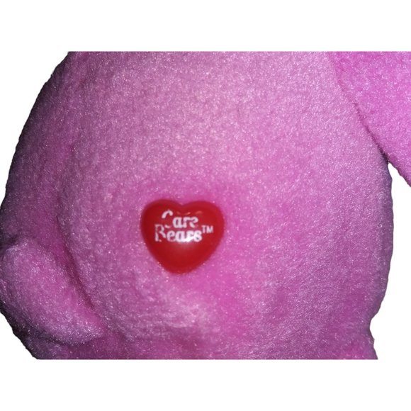VTG Take Care Bear Stuffed Pink Bear Purple Heart Plush 9 Inch Toy 2003 - Picture 6 of 9